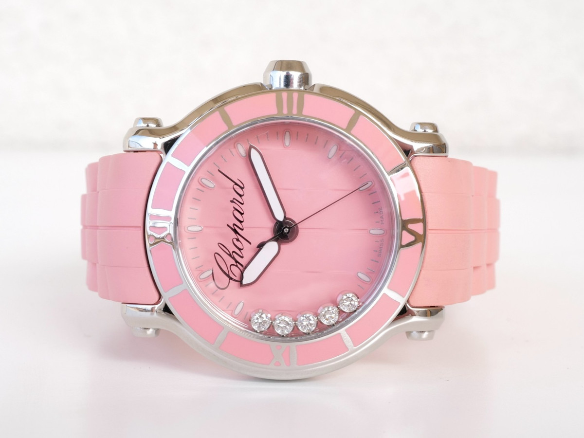 Swiss watch Chopard Happy Sport 36 Pink Dial 5 Diamonds Quartz