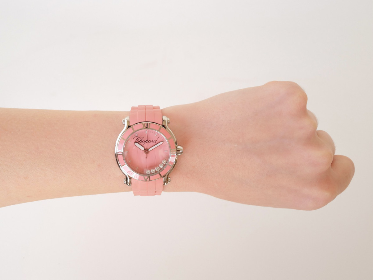Swiss watch Chopard Happy Sport 36 Pink Dial 5 Diamonds Quartz