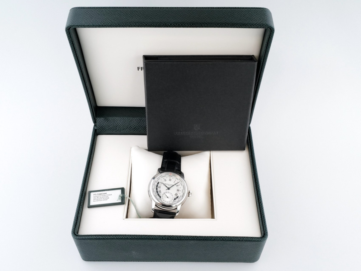 Швейцарський годинник Frederique Constant Worldtimer 42 Silver Dial Limited Edition