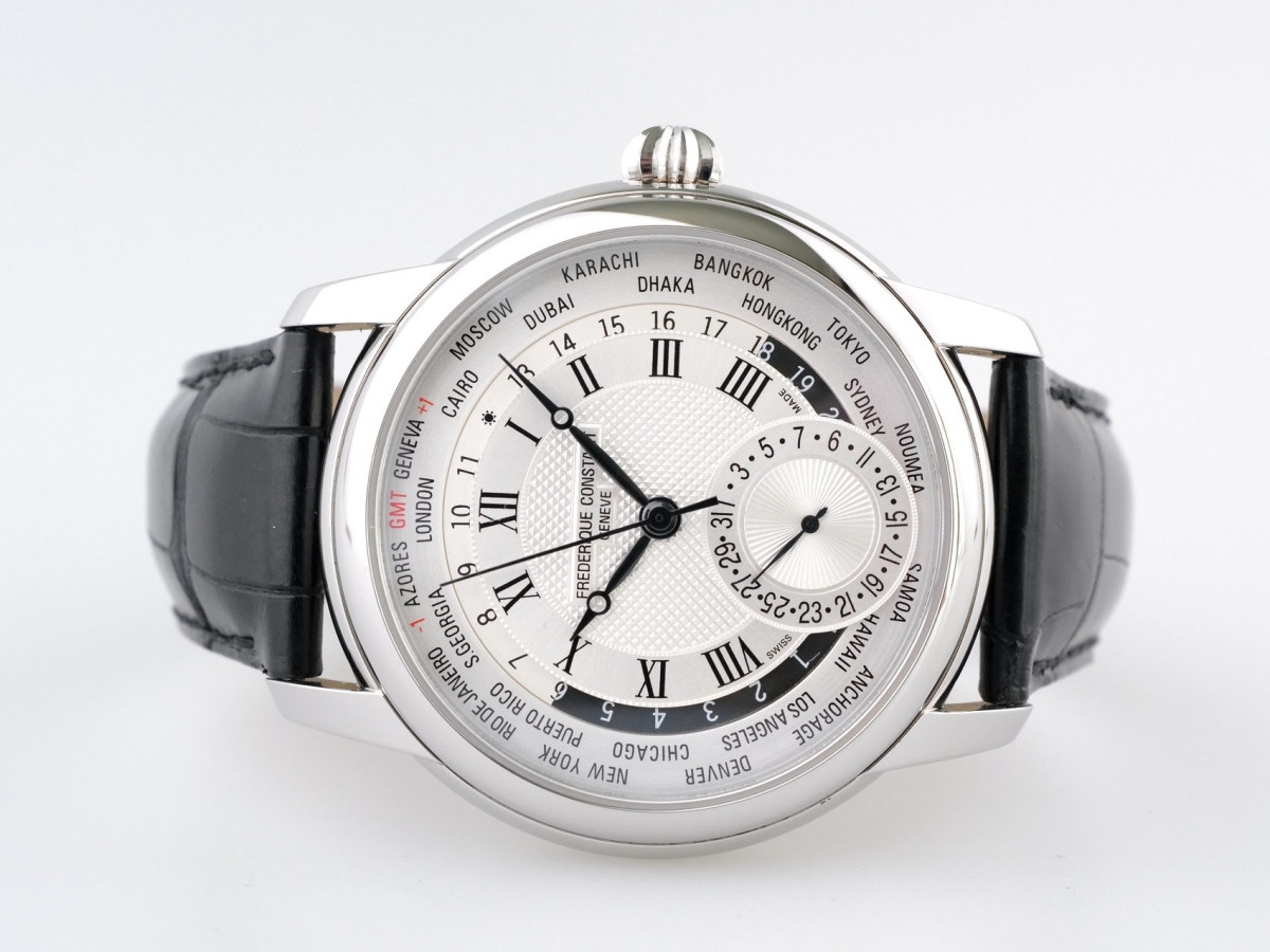 Швейцарський годинник Frederique Constant Worldtimer 42 Silver Dial Limited Edition