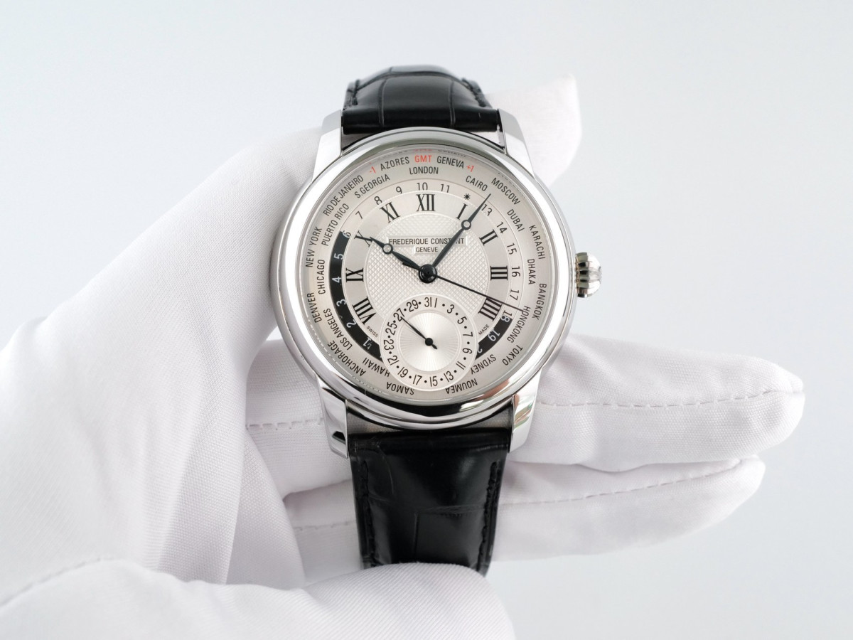 Швейцарський годинник Frederique Constant Worldtimer 42 Silver Dial Limited Edition