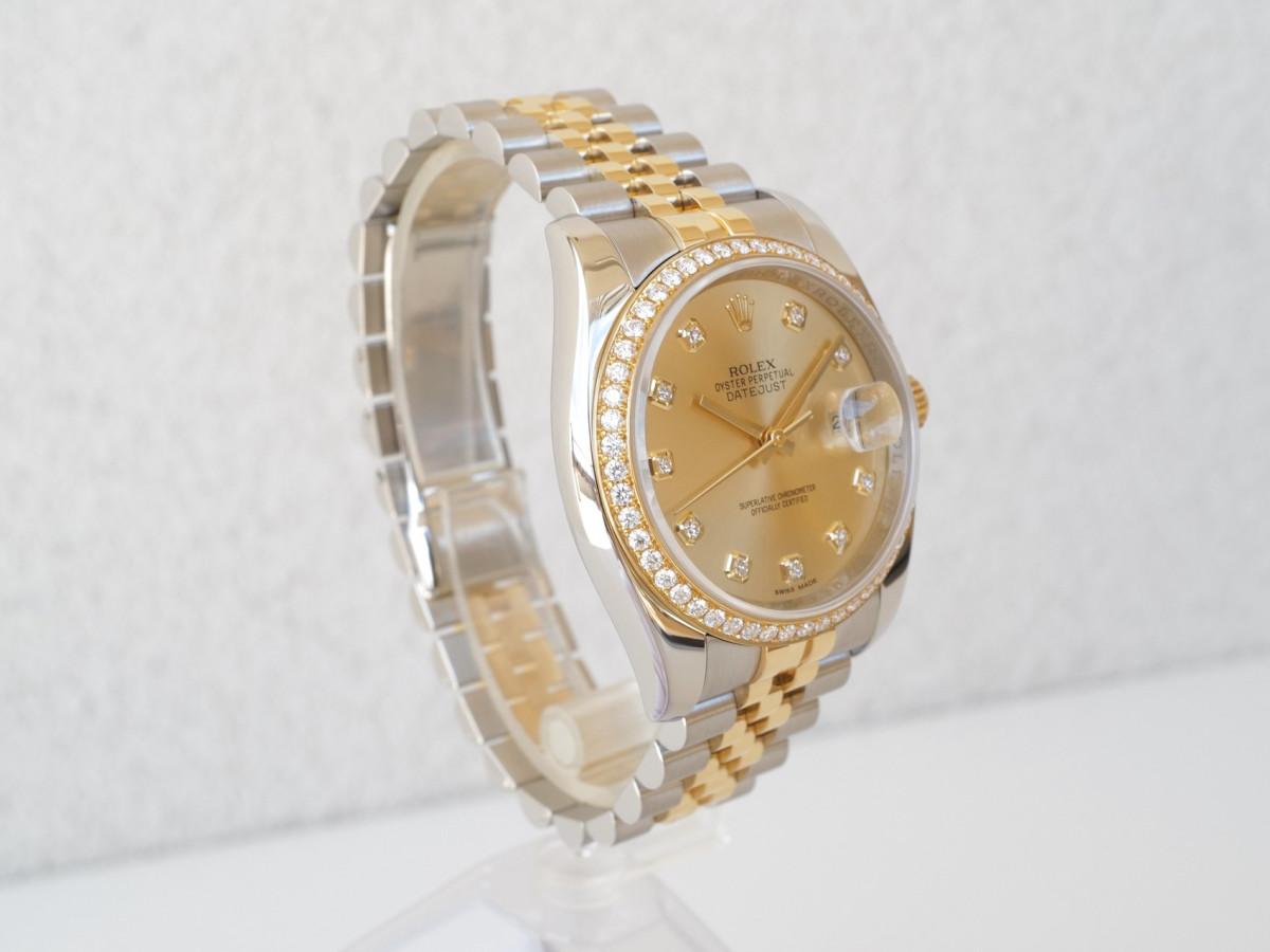 Швейцарський годинник Rolex Datejust 36 Jubilee Steel 18K Yellow Gold Champagne Diamond Dial Bezel