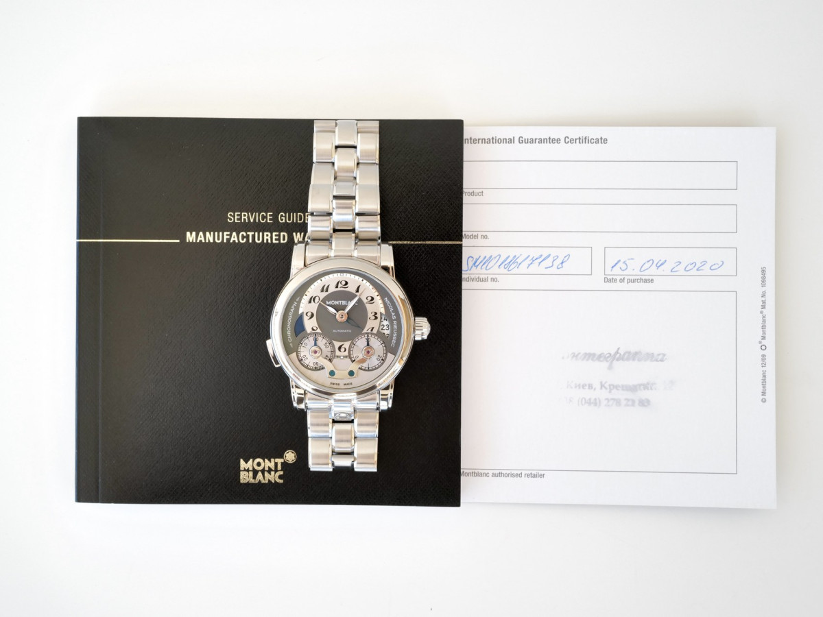 Швейцарские часы Montblanc Nicolas Rieussec 43 Single Button Monopoussoir Chronograph GMT