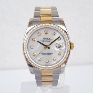 Швейцарський годинник Rolex Datejust 36 Oyster Steel 18K Yellow Gold MOP Diamond Dial Bezel