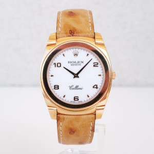Швейцарський годинник Rolex Cellini 36 Cestello 18K Rose Gold White Dial Manual Wind