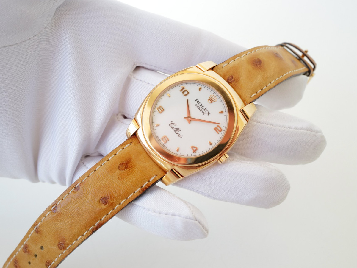 Швейцарские часы Rolex Cellini 36 Cestello 18K Rose Gold White Dial Manual Wind