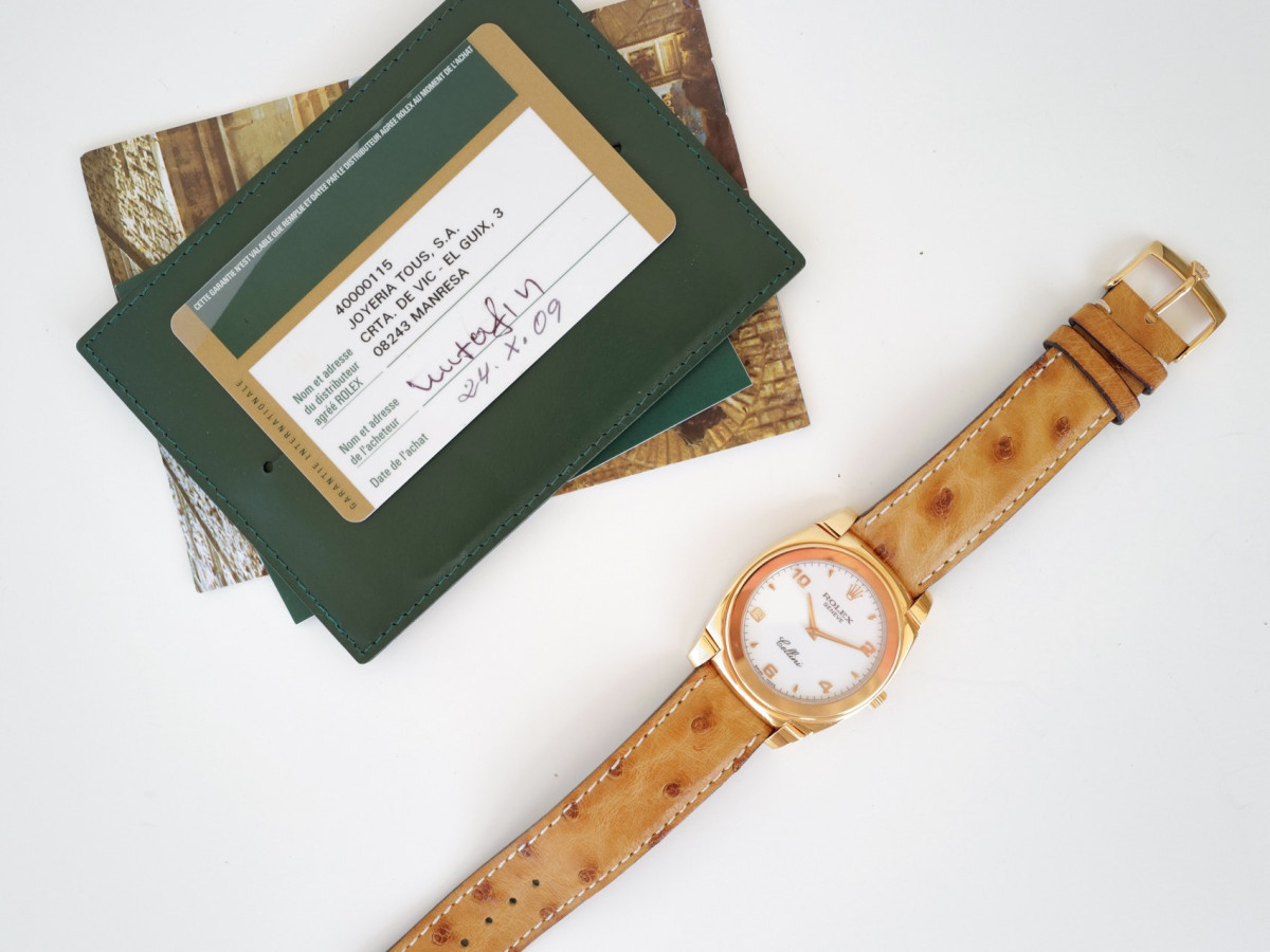 Швейцарские часы Rolex Cellini 36 Cestello 18K Rose Gold White Dial Manual Wind