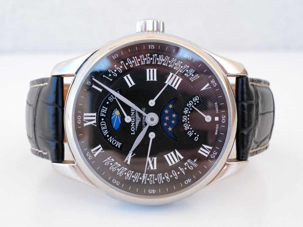 Швейцарський годинник Longines Master Collection 44 Retrograde Moonphase Black Dial