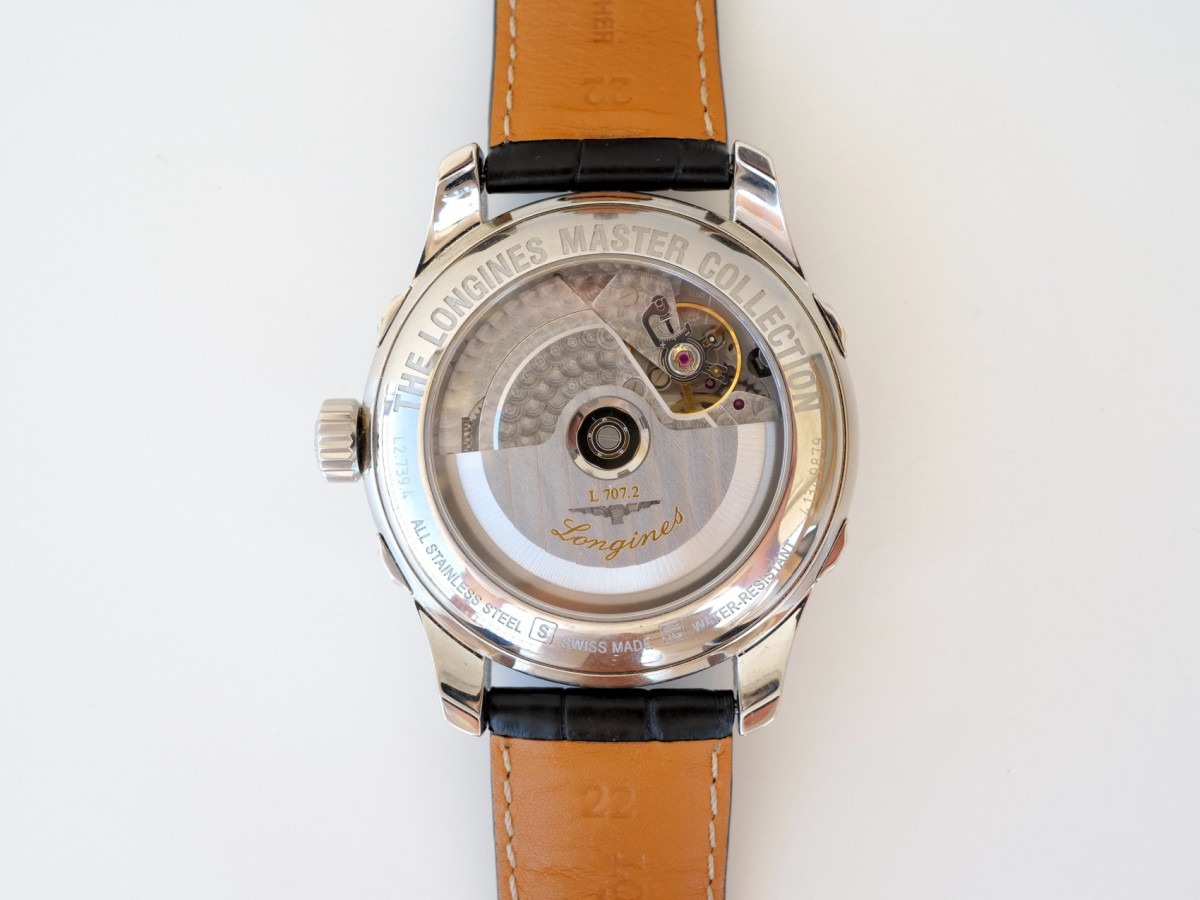 Швейцарський годинник Longines Master Collection 44 Retrograde Moonphase Black Dial