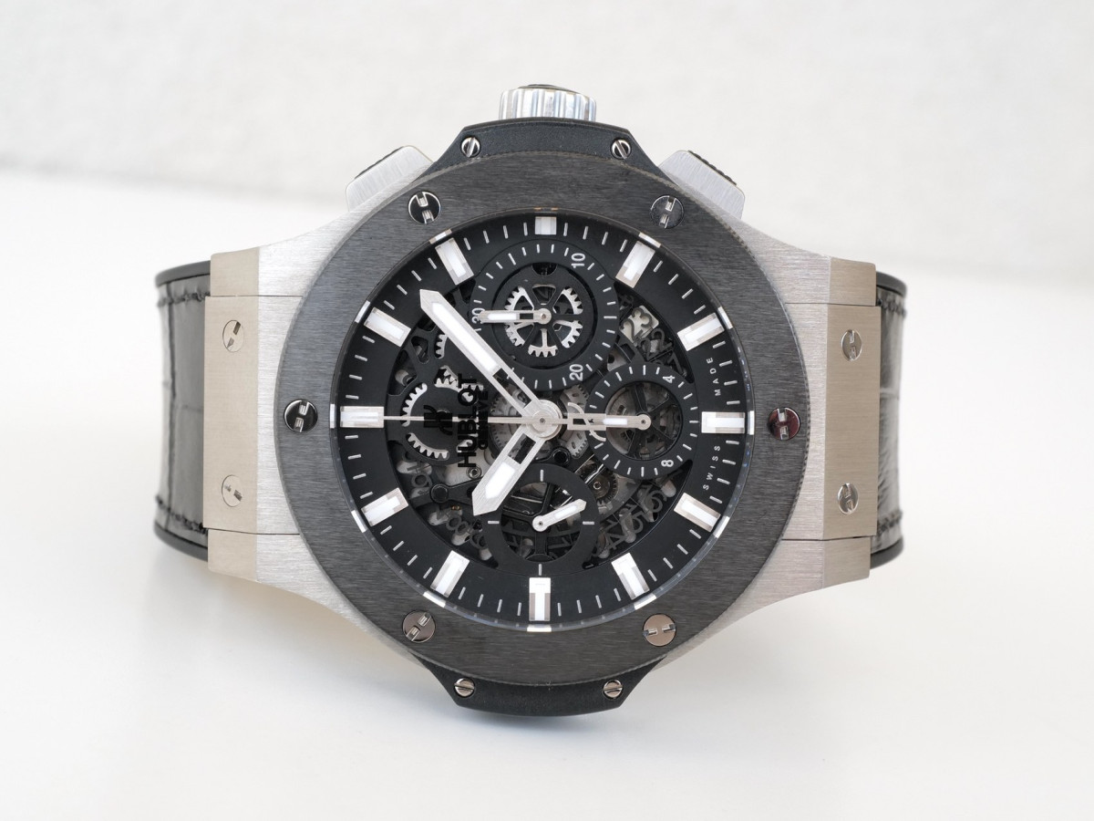 Швейцарские часы Hublot Big Bang 44 Aero Bang Steel Skeleton Dial