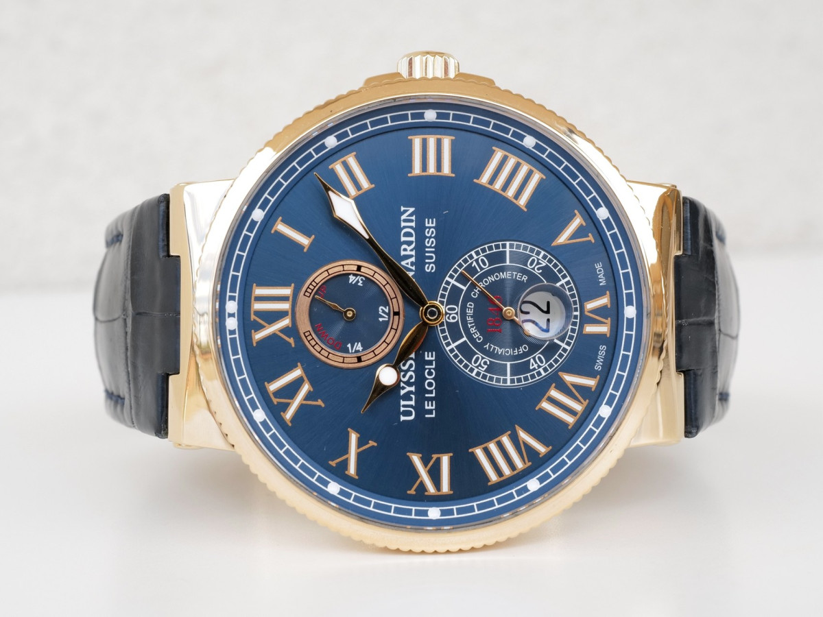 Swiss watch Ulysse Nardin Marine Chronometer 43 Blue Dial 18K Rose Gold