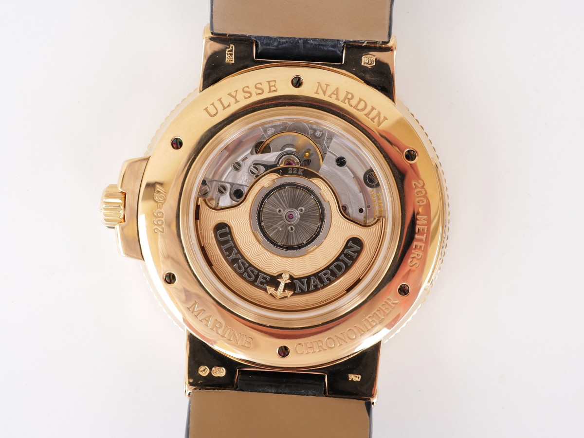 Swiss watch Ulysse Nardin Marine Chronometer 43 Blue Dial 18K Rose Gold