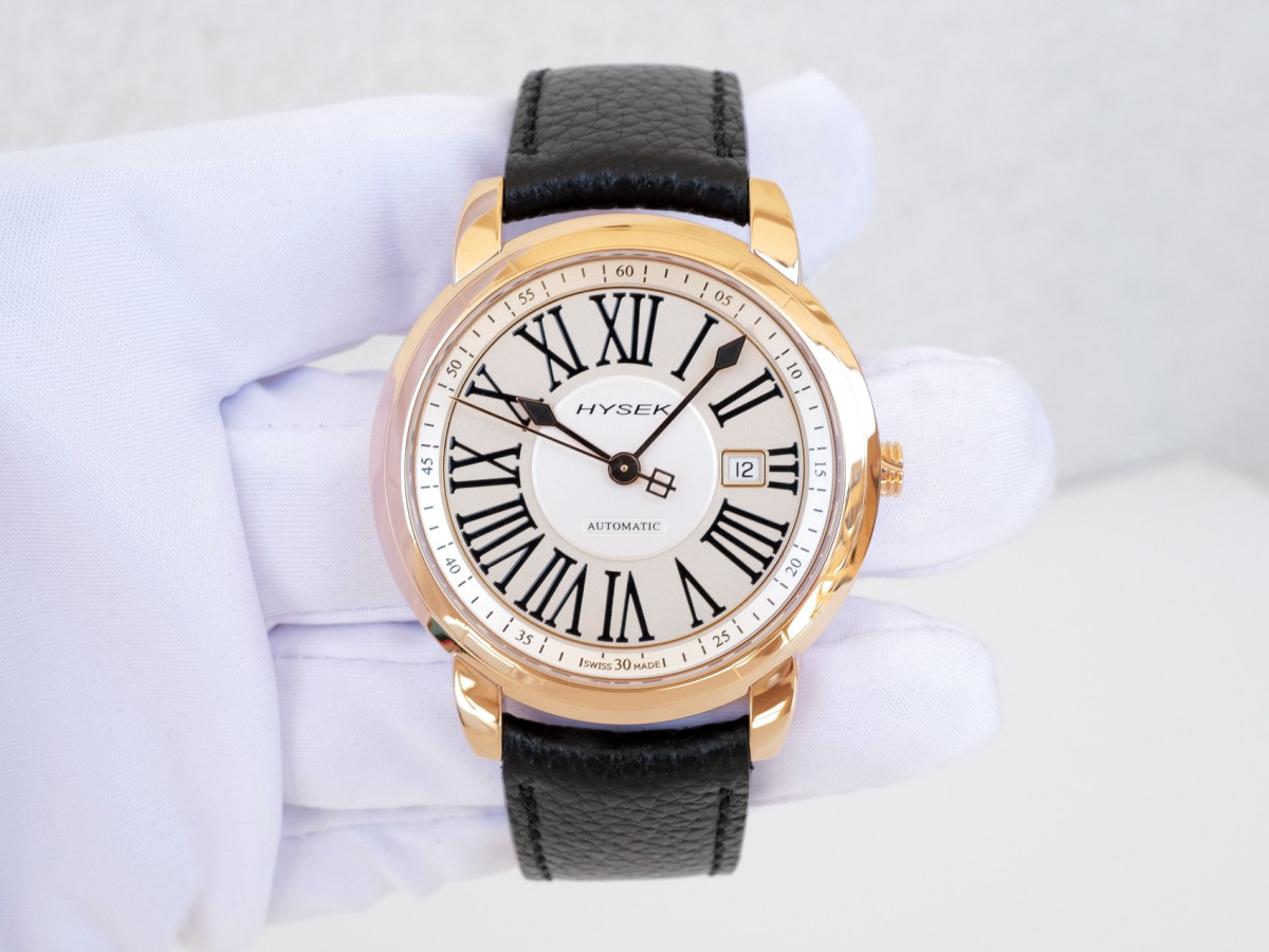 Швейцарський годинник Hysek IO 43 Automatic Date 18K Rose Gold
