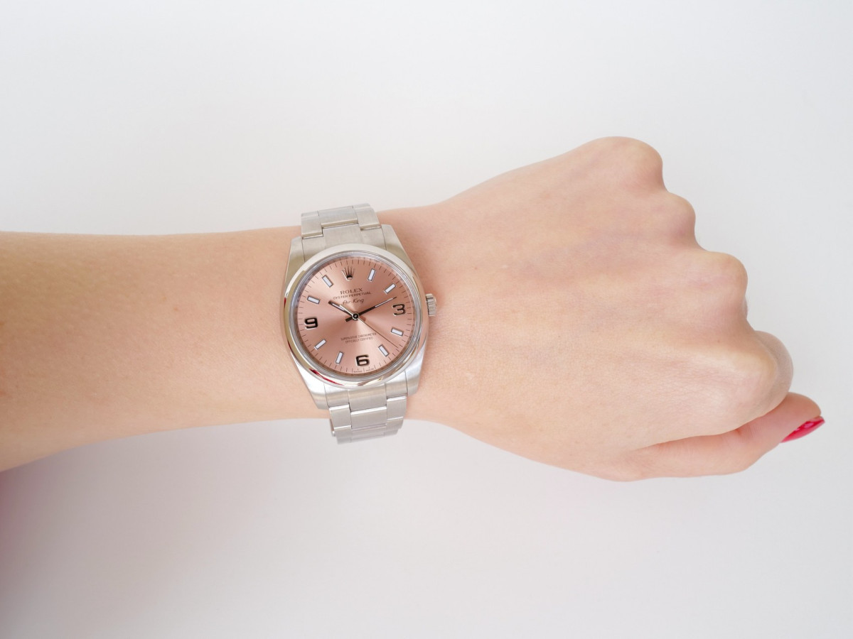 Швейцарський годинник Rolex Air King 34 Pink Dial
