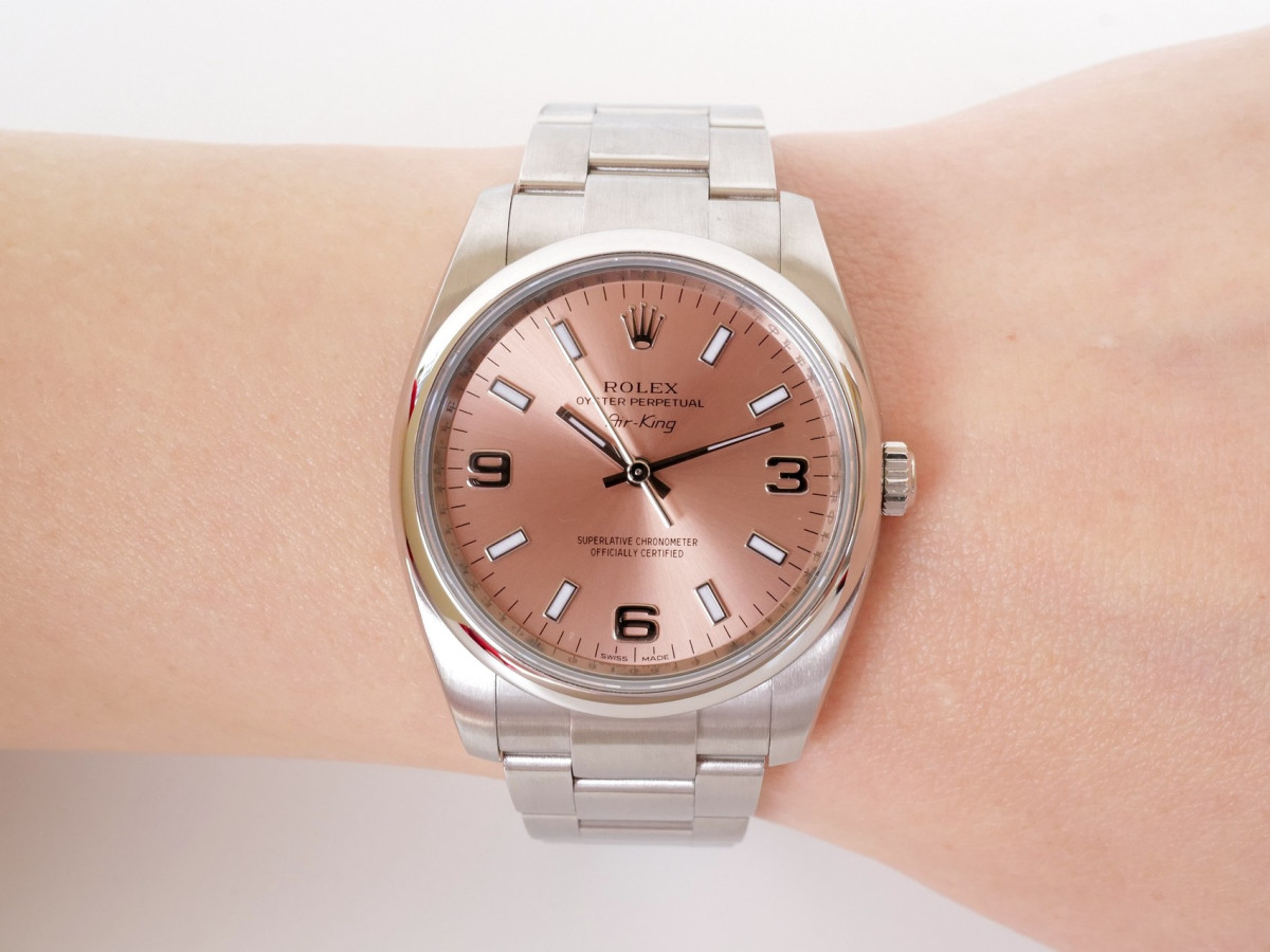 Швейцарський годинник Rolex Air King 34 Pink Dial