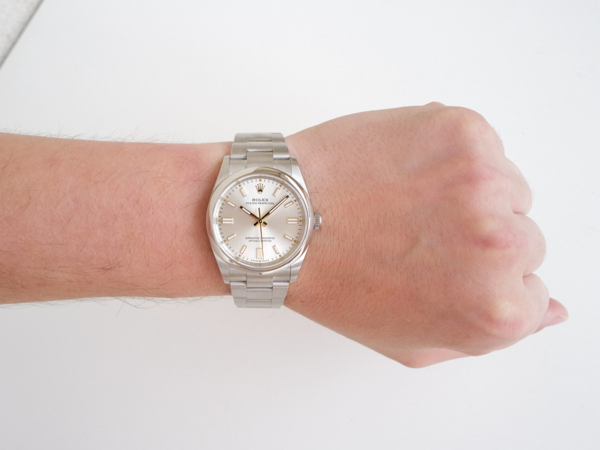 Швейцарський годинник Rolex Oyster Perpetual 36 Silver Dial