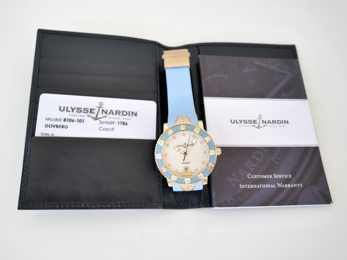 Швейцарские часы Ulysse Nardin 40 Lady Diver 18K Rose Gold MOP Diamond Dial