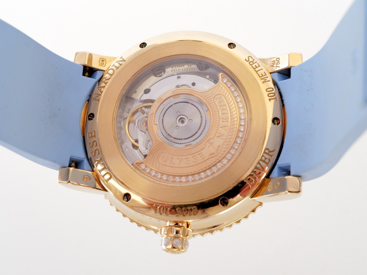 Швейцарские часы Ulysse Nardin 40 Lady Diver 18K Rose Gold MOP Diamond Dial