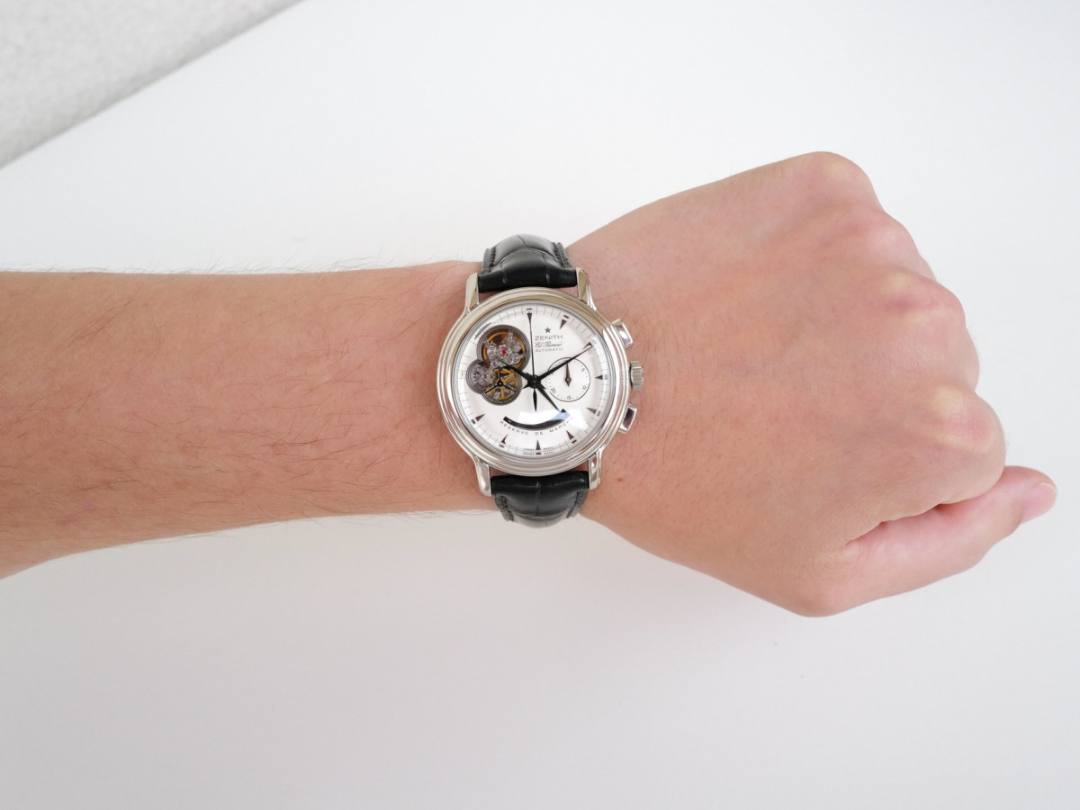 Швейцарський годинник Zenith El Primero Chronomaster 40 Open Reserve De Marche White Dial