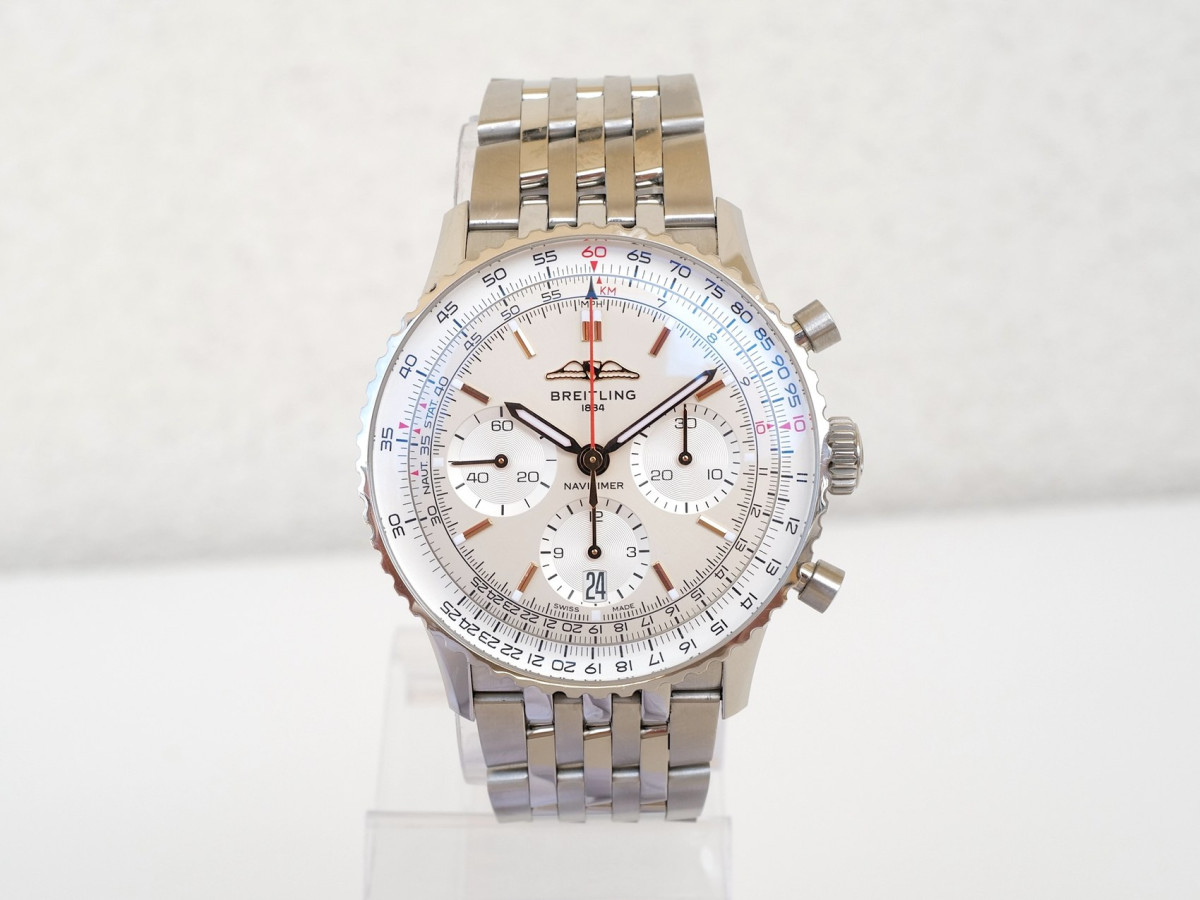 Swiss watch Breitling Navitimer B01 Chronograph Steel 41 Silver Dial