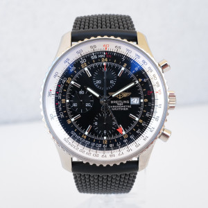 Швейцарские часы Breitling Navitimer 1 Black Dial Rubber Strap GMT 46