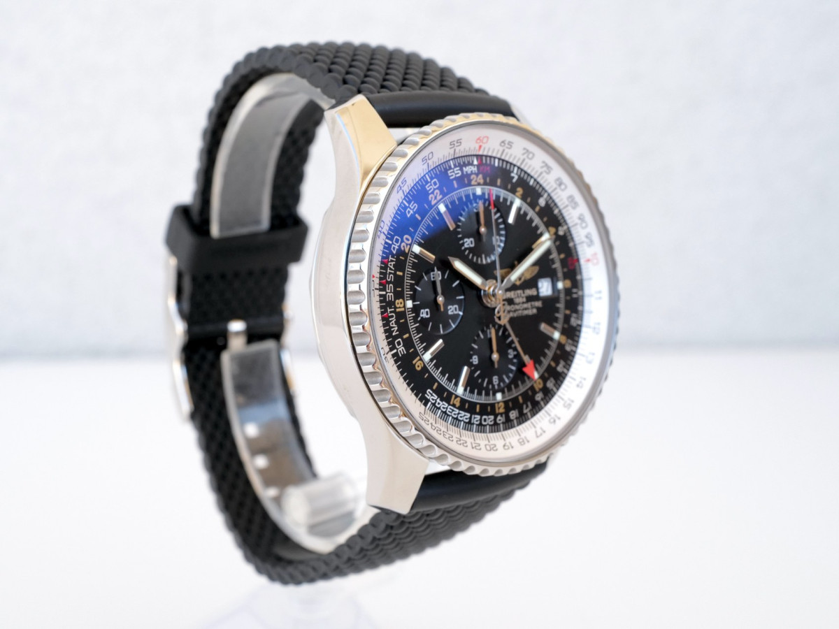 Швейцарський годинник Breitling Navitimer 1 Black Dial Rubber Strap GMT 46