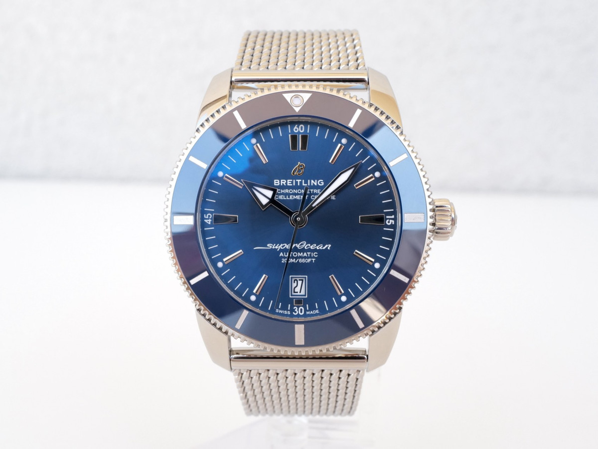 Швейцарський годинник Breitling Superocean Heritage B20 Automatic 46 Blue Dial Steel Bracelet