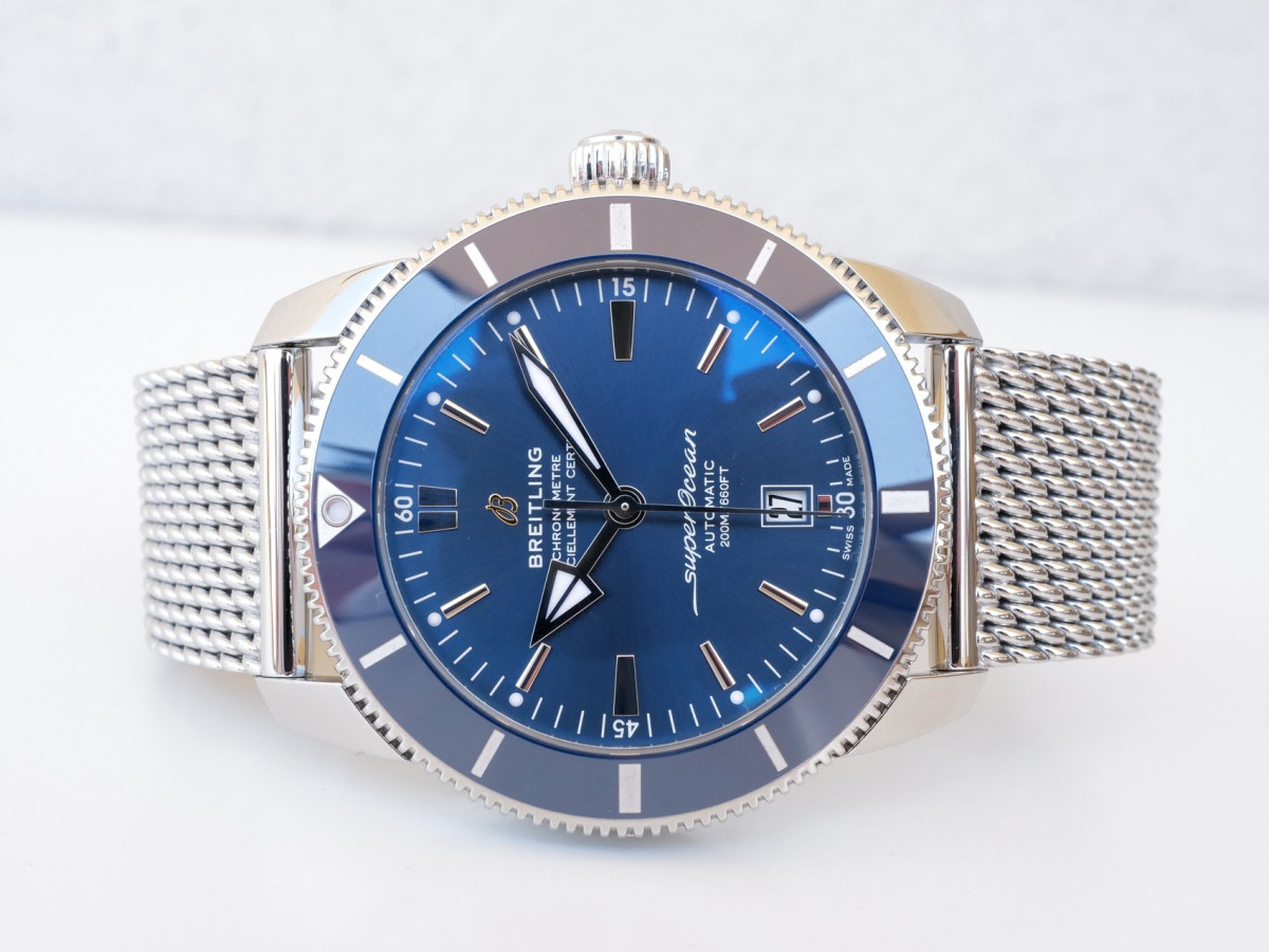 Швейцарський годинник Breitling Superocean Heritage B20 Automatic 46 Blue Dial Steel Bracelet