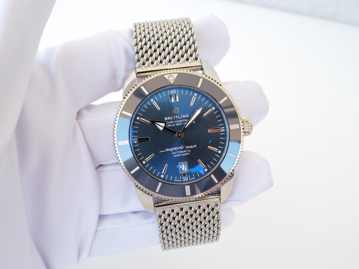 Швейцарський годинник Breitling Superocean Heritage B20 Automatic 46 Blue Dial Steel Bracelet