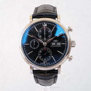 Швейцарские часы IWC Portofino Chronograph Black Dial 42