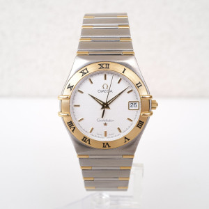 Swiss watch Omega Constellation Quartz Steel 18K Yellow Gold 34