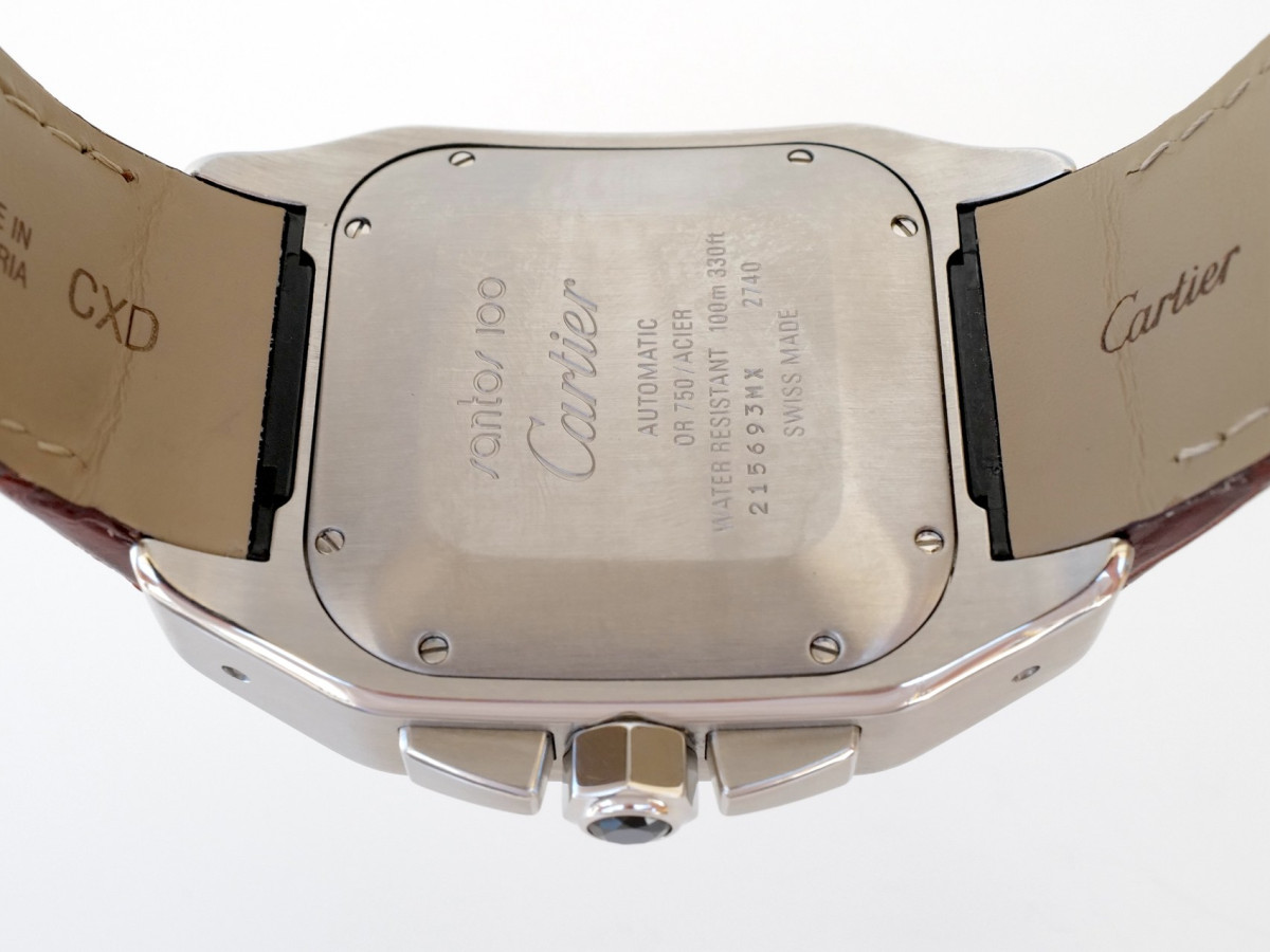 Швейцарские часы Cartier Santos 100 XL Chronograph Steel 18K Yellow Gold 42