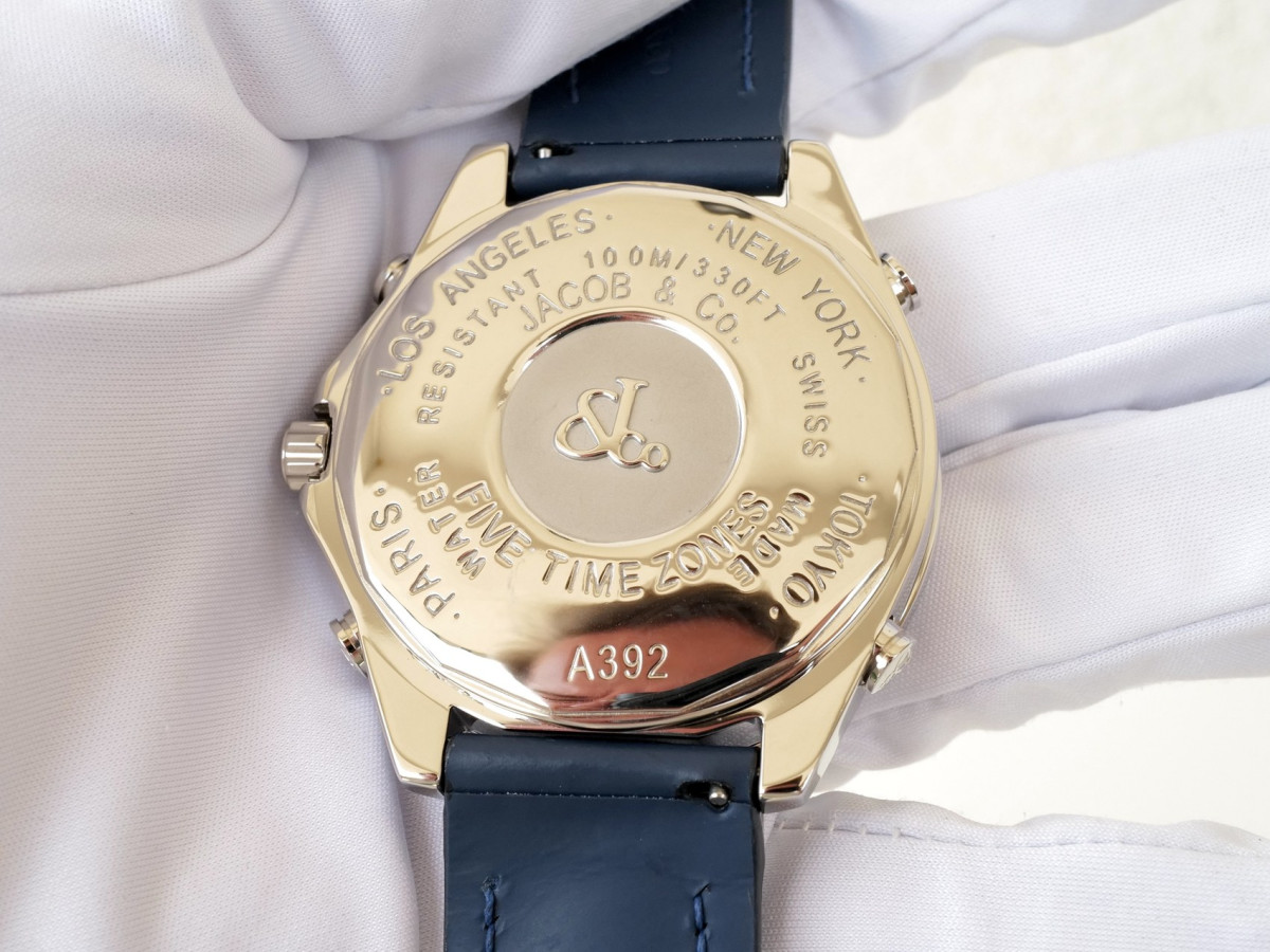 Швейцарские часы Jacob & Co. Five Time Zone 3.25ct Diamond MOP Dial 47