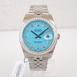 Швейцарський годинник Rolex Datejust 36 Jubilee Tiffany Diamond Dial Bezel