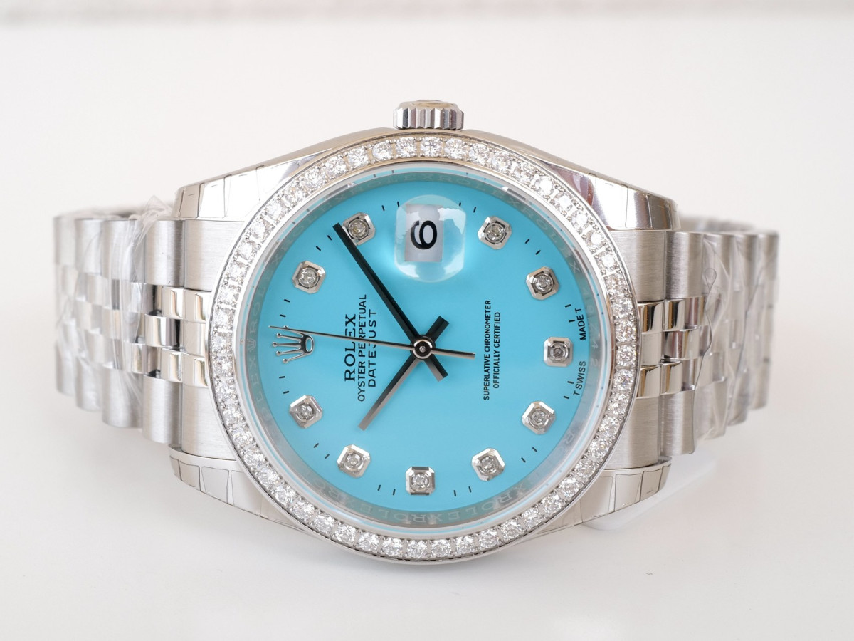 Швейцарские часы Rolex Datejust 36 Jubilee Tiffany Diamond Dial Bezel