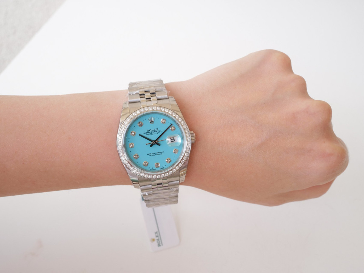 Швейцарские часы Rolex Datejust 36 Jubilee Tiffany Diamond Dial Bezel