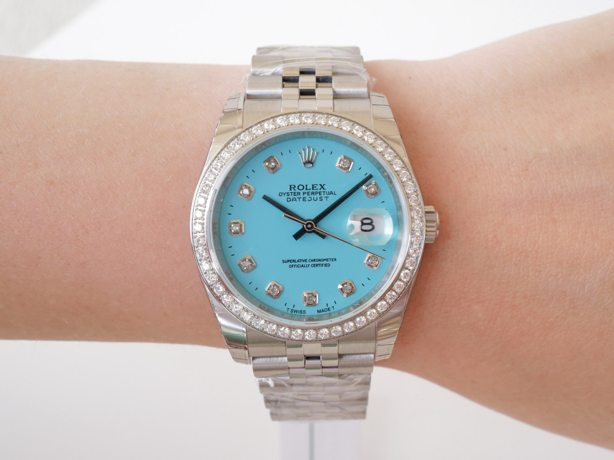 Швейцарские часы Rolex Datejust 36 Jubilee Tiffany Diamond Dial Bezel