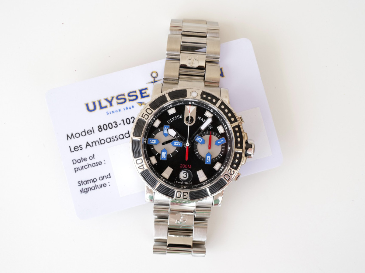 Швейцарские часы Ulysse Nardin Maxi Marine Diver Chronograph 43 Black Dial