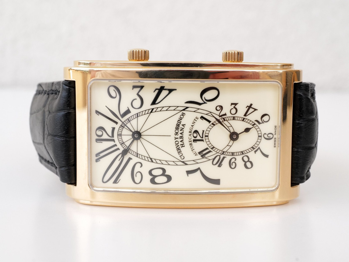 Швейцарские часы Cuervo Y Sobrinos Habana Prominente Dual Time 18K Rose Gold