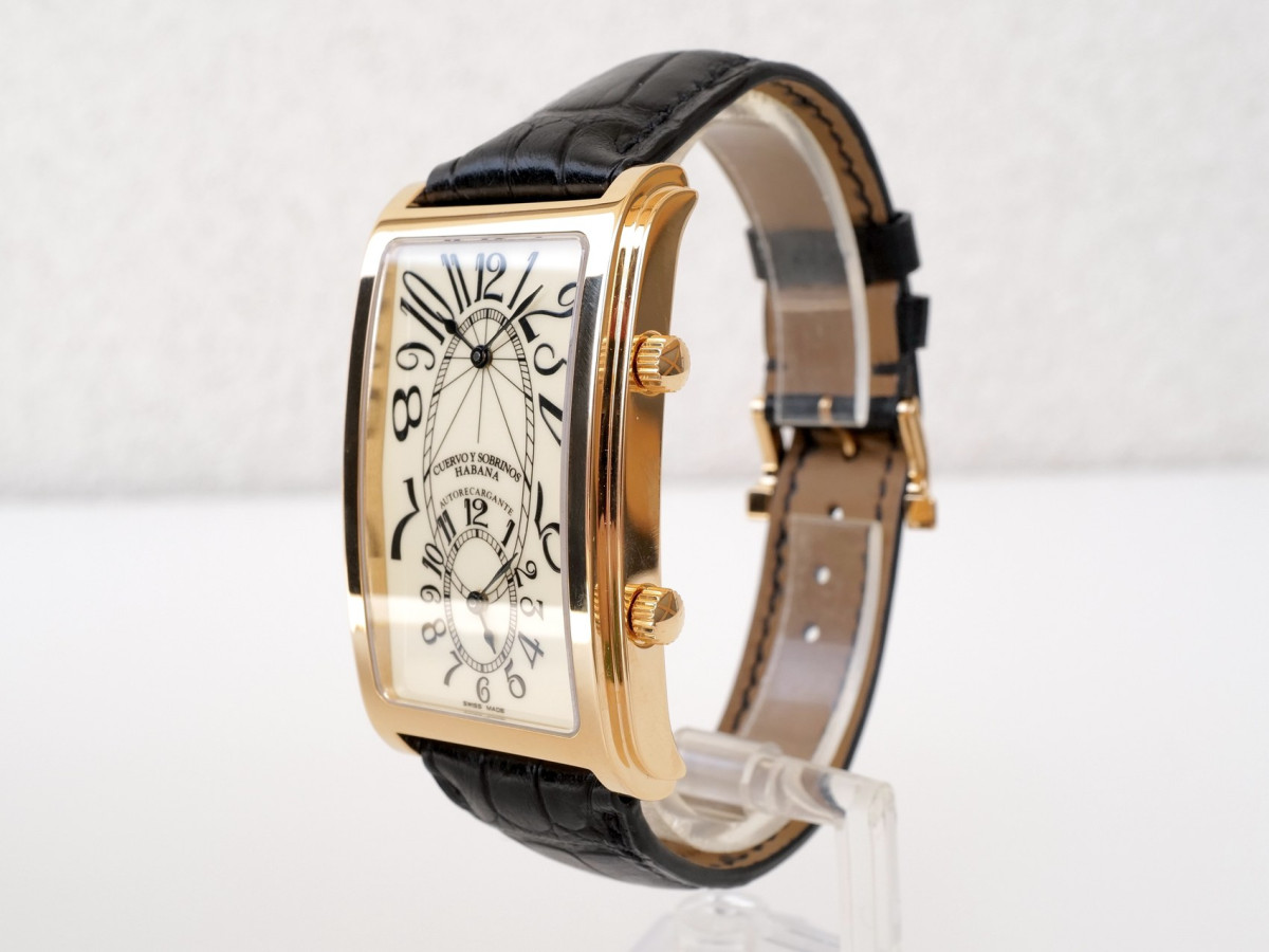 Швейцарские часы Cuervo Y Sobrinos Habana Prominente Dual Time 18K Rose Gold