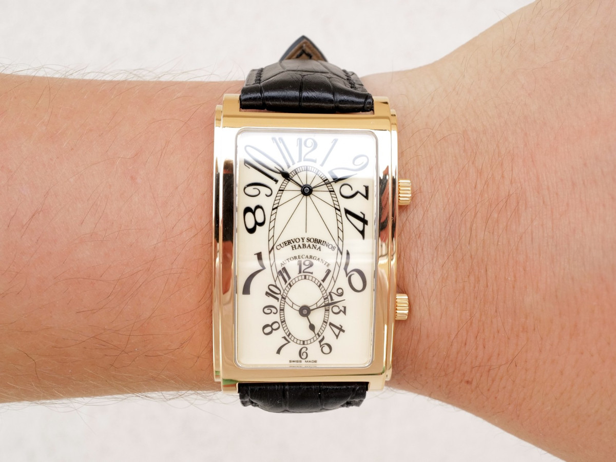 Швейцарские часы Cuervo Y Sobrinos Habana Prominente Dual Time 18K Rose Gold