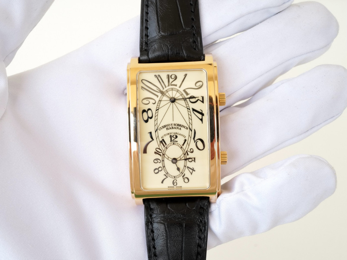 Швейцарские часы Cuervo Y Sobrinos Habana Prominente Dual Time 18K Rose Gold
