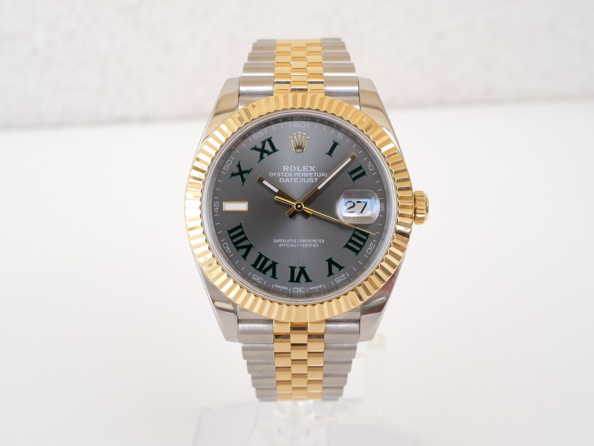 Швейцарський годинник Rolex Datejust 41 Jubilee Steel 18K Yellow Gold Wimbledon Dial