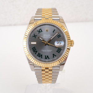 Швейцарские часы Rolex Datejust 41 Jubilee Steel 18K Yellow Gold Wimbledon Dial