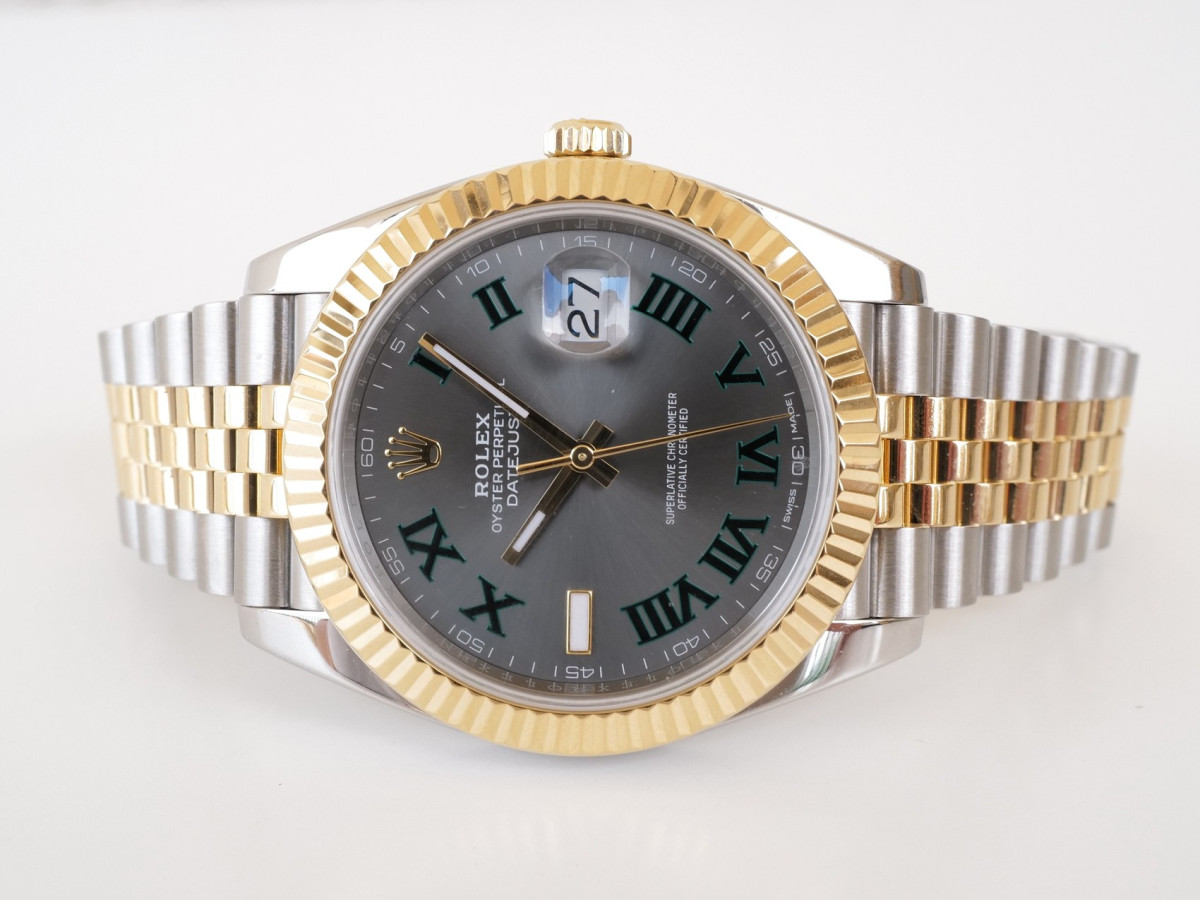 Швейцарський годинник Rolex Datejust 41 Jubilee Steel 18K Yellow Gold Wimbledon Dial