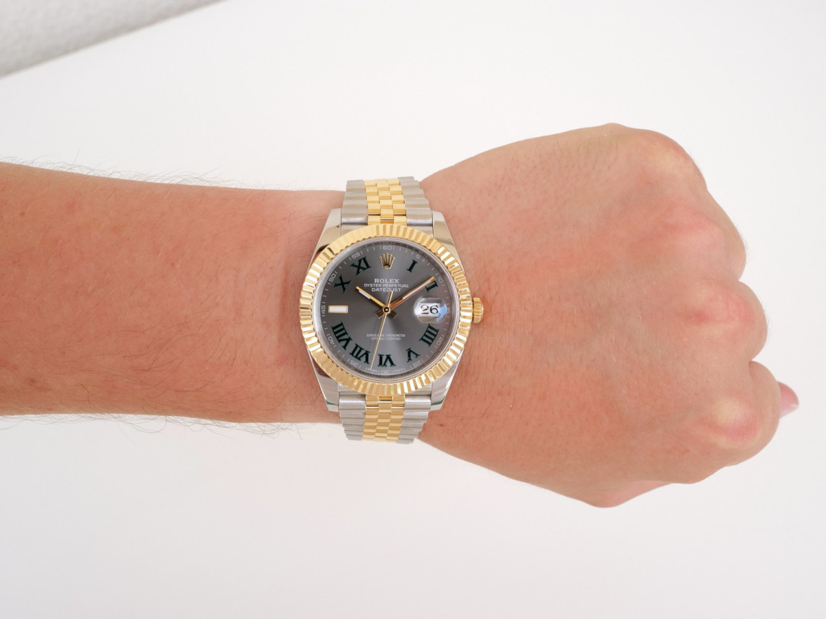 Швейцарський годинник Rolex Datejust 41 Jubilee Steel 18K Yellow Gold Wimbledon Dial