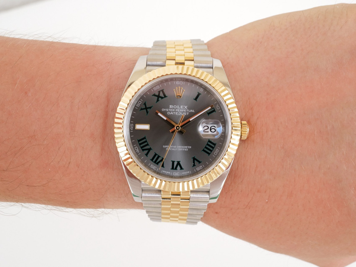 Швейцарський годинник Rolex Datejust 41 Jubilee Steel 18K Yellow Gold Wimbledon Dial