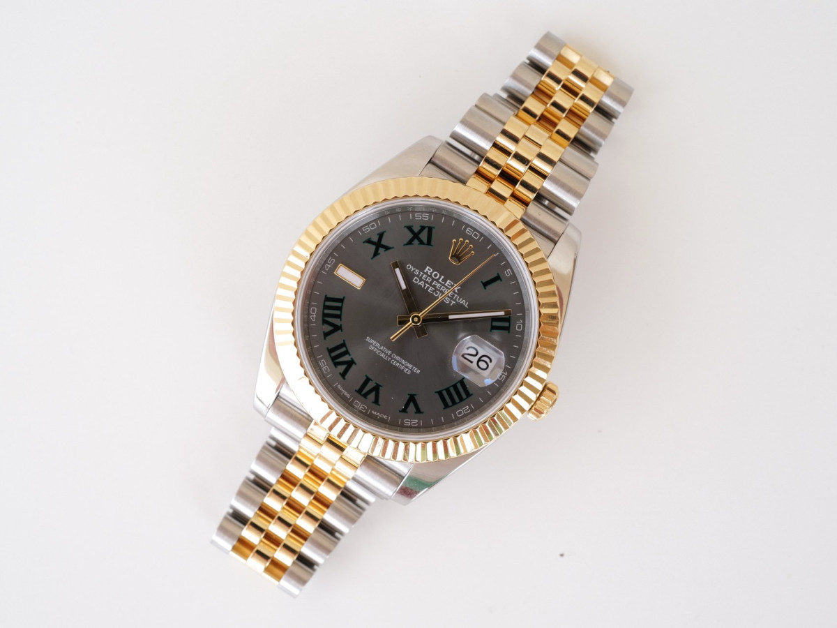 Швейцарський годинник Rolex Datejust 41 Jubilee Steel 18K Yellow Gold Wimbledon Dial