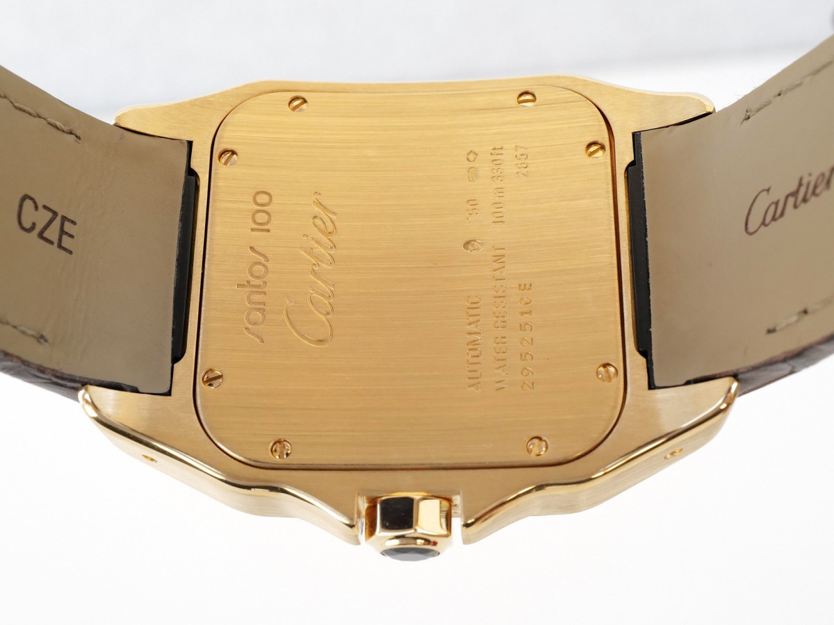 Швейцарський годинник Cartier Santos 100 XL 18K Yellow Gold