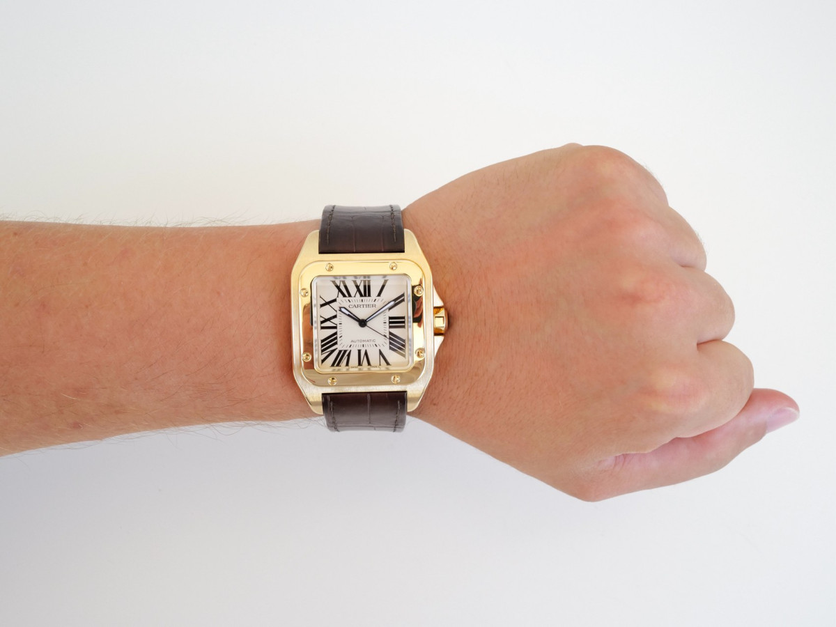 Швейцарський годинник Cartier Santos 100 XL 18K Yellow Gold